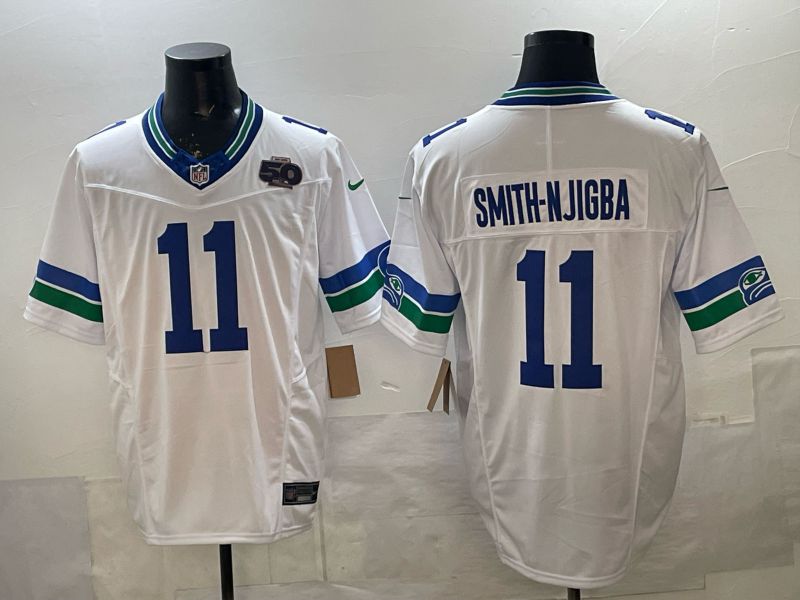 Men 2026 Seattle Seahawks #11 Smith-Njigba White 3th generation Nike Limited NFL Jersey style 04->seattle seahawks->NFL Jersey